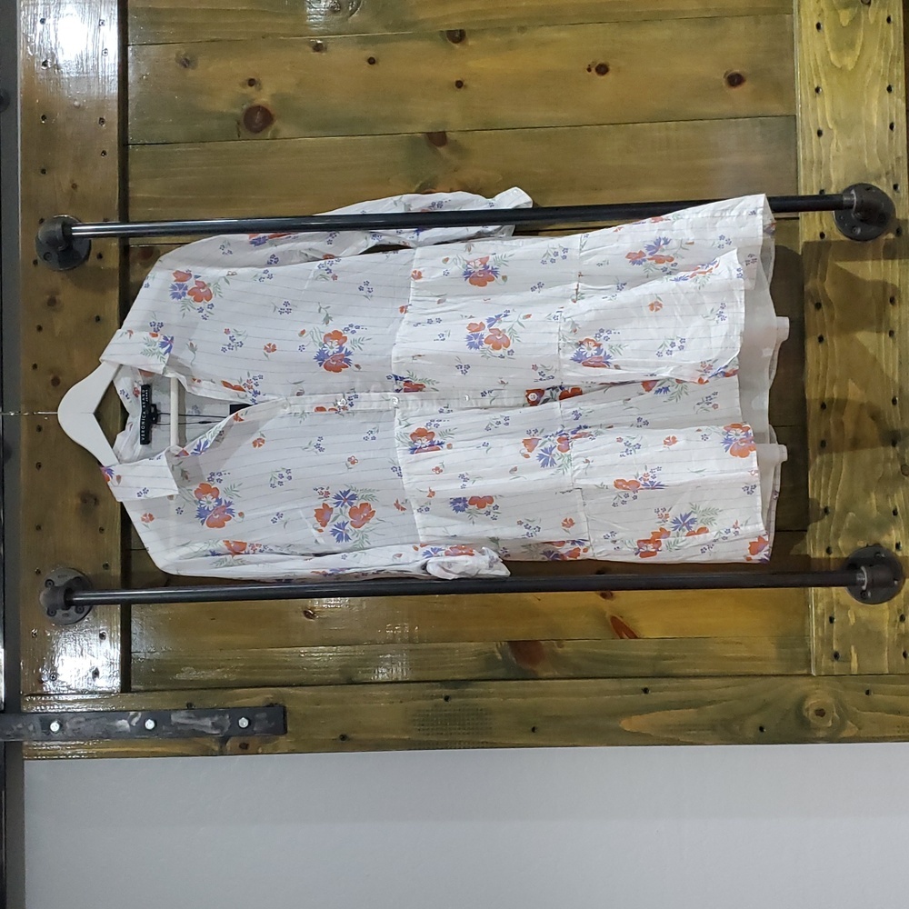 Veronica Beard Floral Jemil Shirt Dress Long Sleeve Button Down Chicgirlie Coast